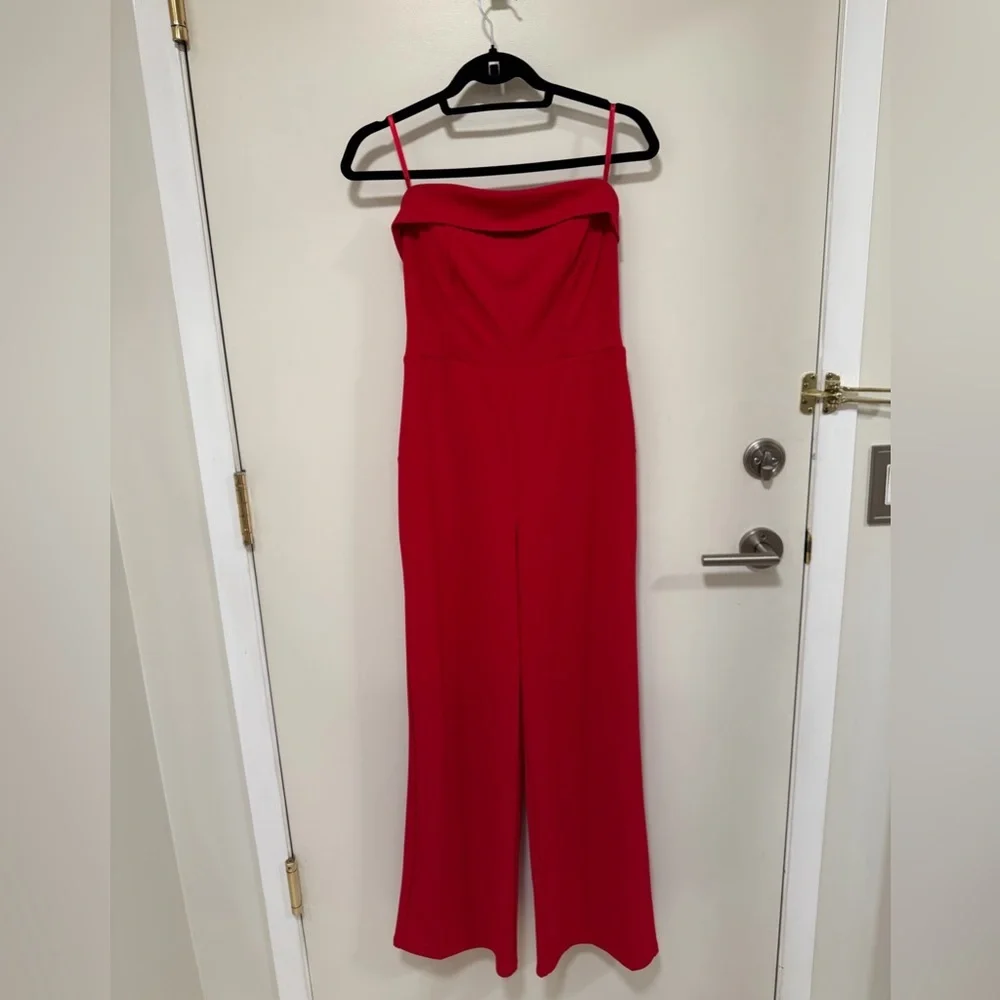 Elegant Red Women's Strapless Jumpsuit w/Built In Bra - Picture 10 of 11